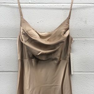 Revelry Skye Satin Dress in Gold Champagne (703)